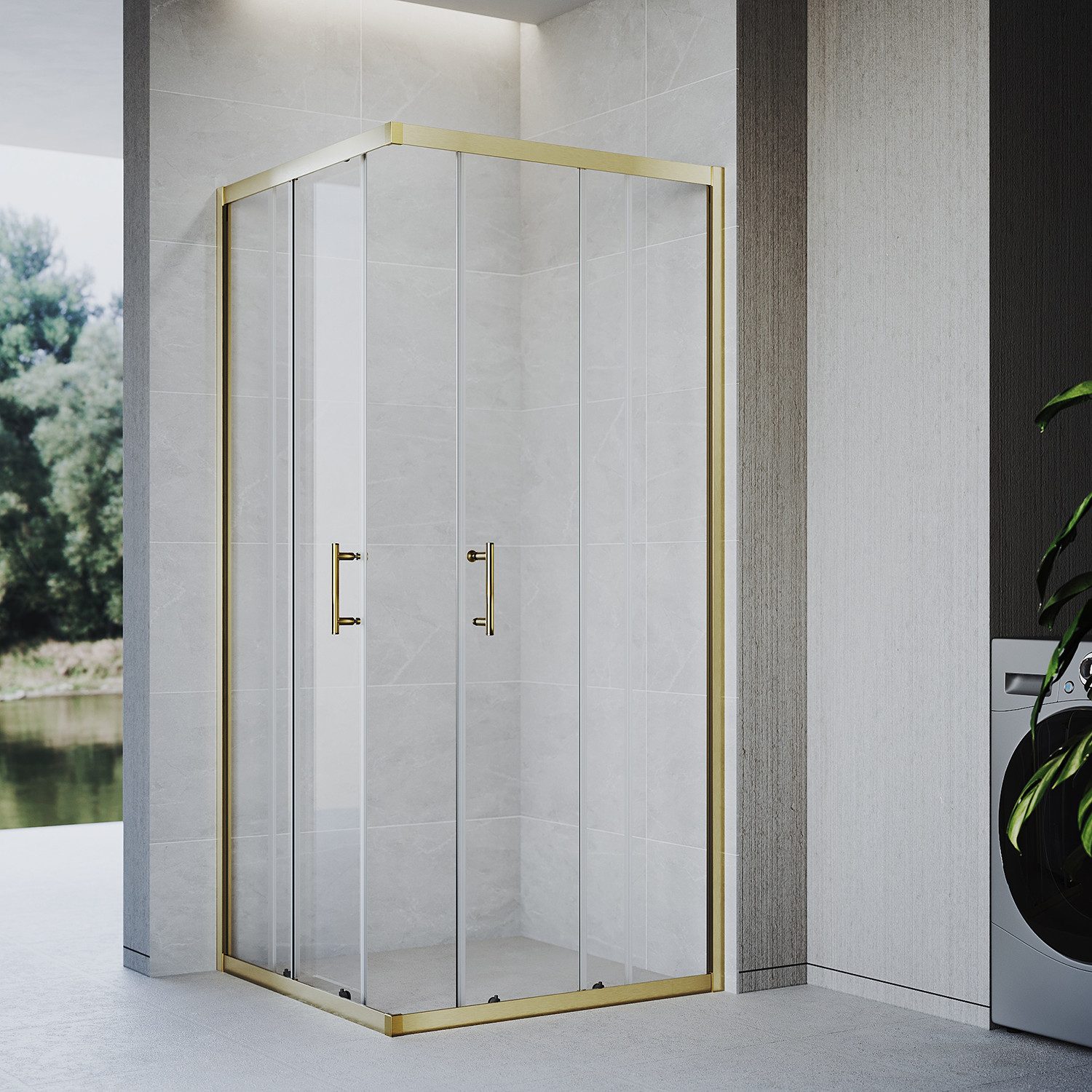 SONNI Eckdusche SONNI Duschkabine 80x80cm Eckeinstieg Duschabtrennung, BxT: 80x80 cm, Duschwand mit Doppel Schiebetür rollen,5mm Sicherheitsglas