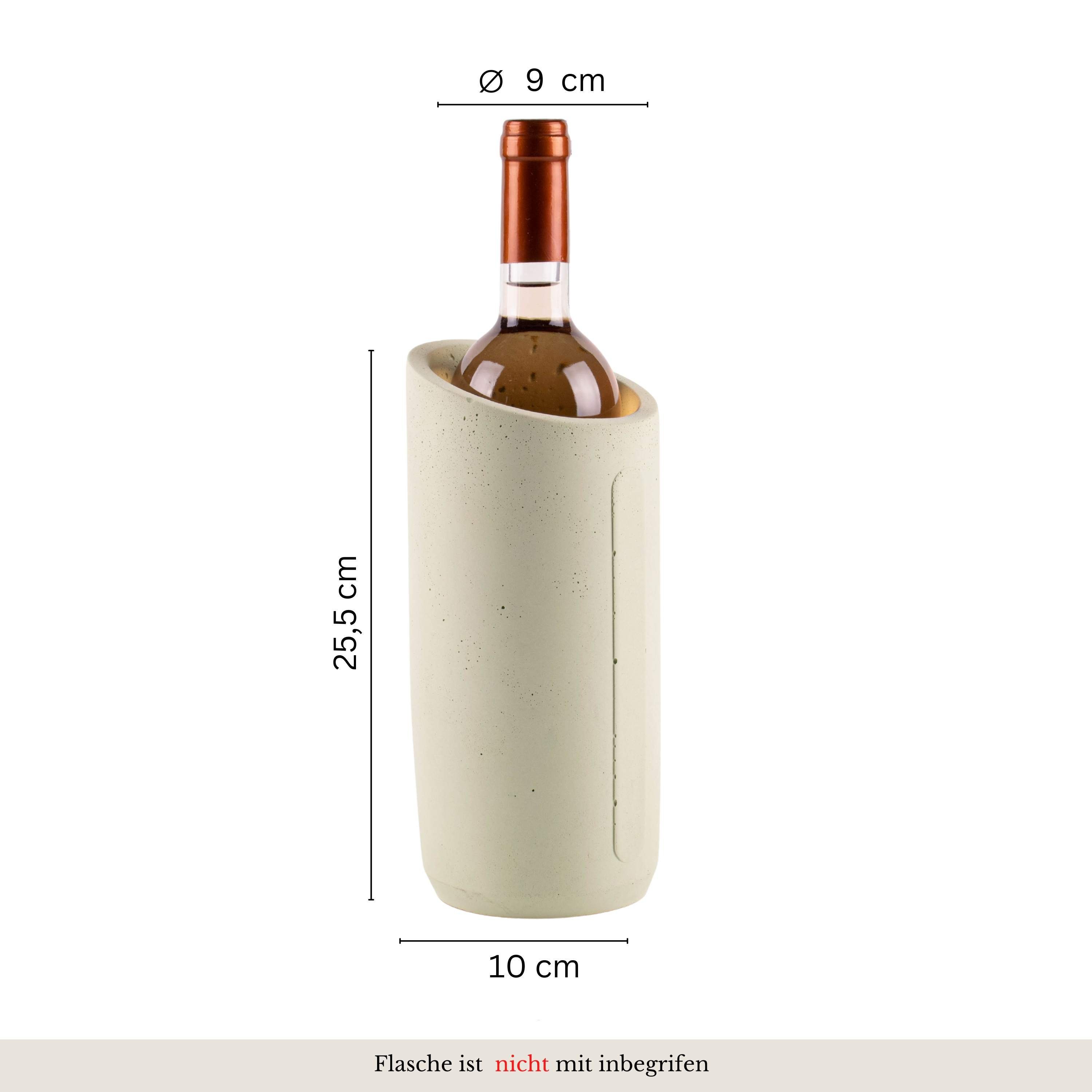 Sektkühler Dekoobjekt Beton aus 25cm, Mint" Flaschenkü Weinkühler Beton, TIVENDIS "Romus