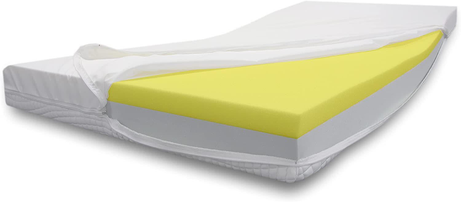 Visco-Matratze Visco Incontinenz Kaltschaummatratze 10+4cm Aloe Vera EC Wasserdicht, Alanpur, Aloe Vera EC-Bezug waschbar bis 60 °C