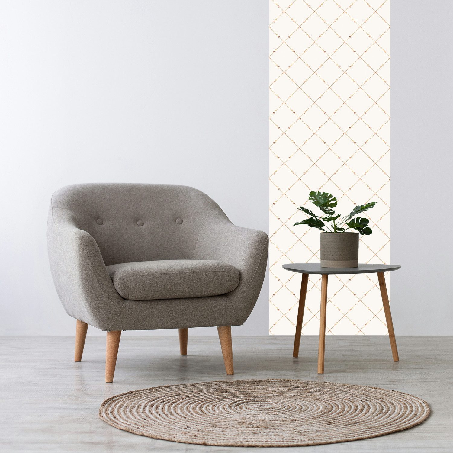queence 3D-Tapete Rautenform in beige, selbstklebendes Wandpaneel, texturiert, bedruckt, mehrfarbig, Motiv, (1 St), 60 x 250 cm Fototapete, Mustertapete, Anbringung ohne Kleister