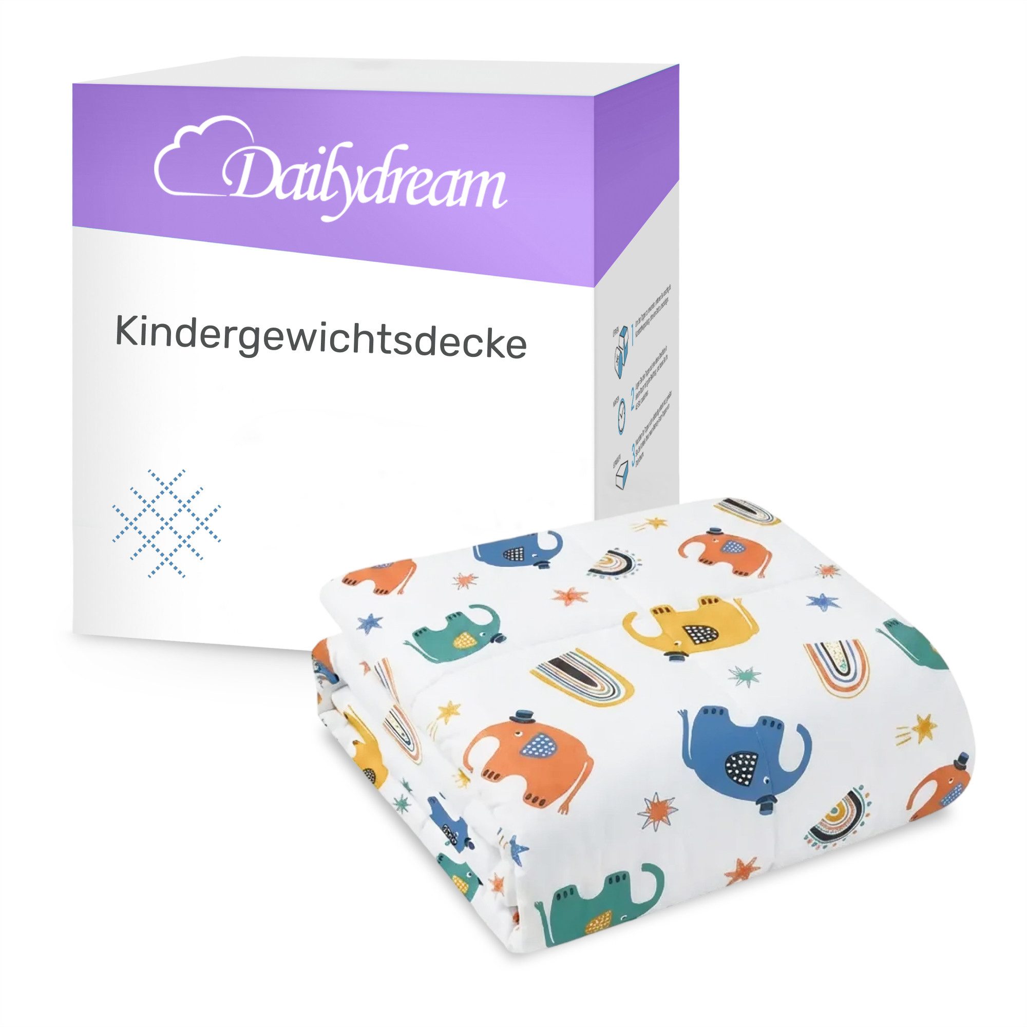 Dailydream Gewichtsdecke für Kinder, beschwerte Decke, Baumwolle oder Fleece, Füllung: Glasperlen, Gleichmäßige Gewichtsverteilung, doppelte Nähte, Handwäsche möglich