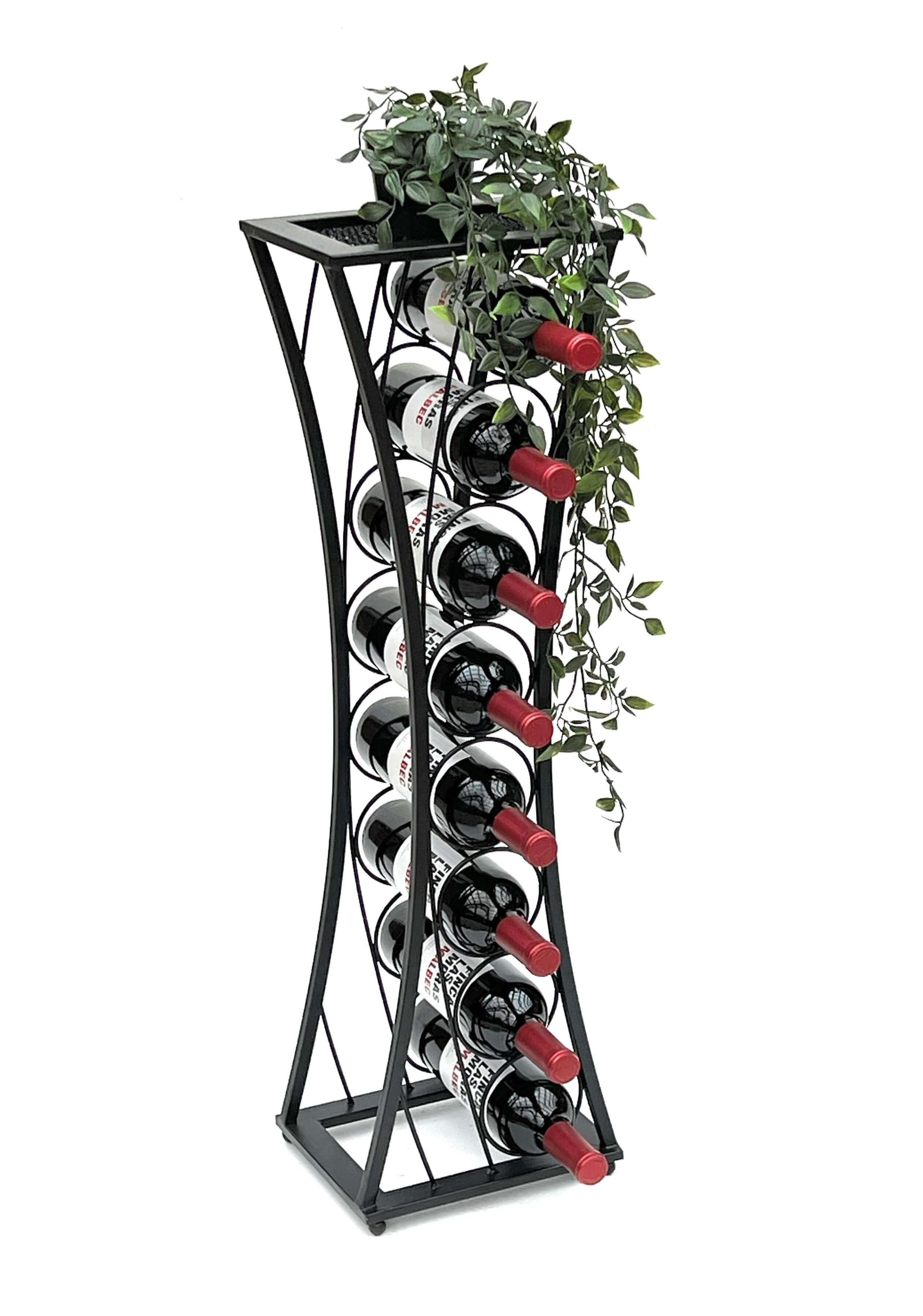 Weinregal Metall Schwarz Stehend Mika 80 cm Flaschenregal Modern