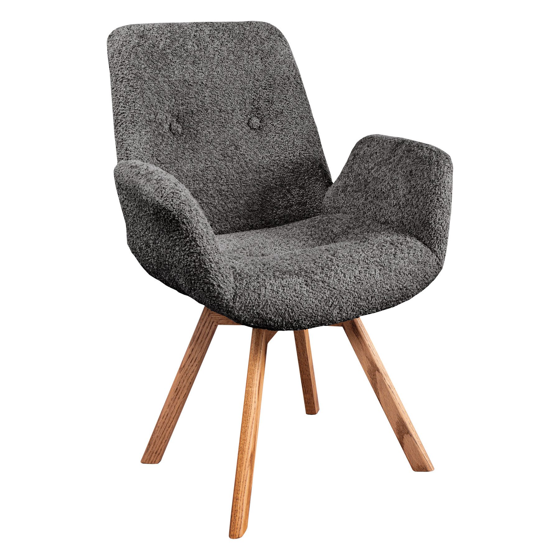 riess-ambiente Polsterstuhl BALTIC dunkelgrau / natur · Esszimmerstuhl mit günstig online kaufen