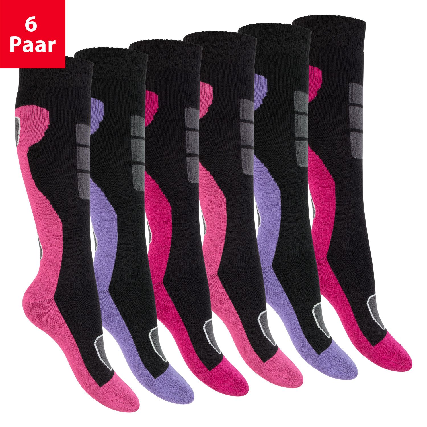 Footstar Thermosocken Damen Winter Kniestrümpfe (6 Paar) mit Thermo Effekt günstig online kaufen
