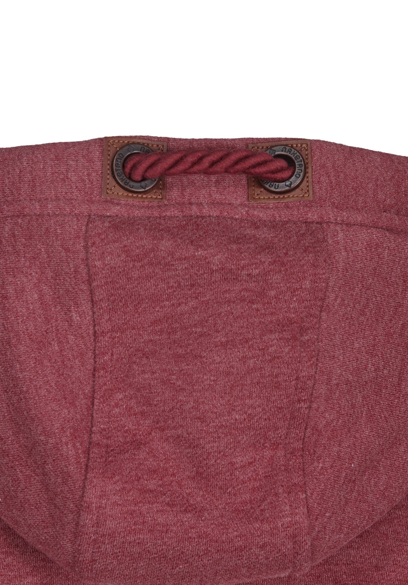 naketano Sweatjacke Damen mit Kapuze, Kängurutasche, tailliert, melierte Sweatware, Raglan Kordelzug, Rippbündchen, Kunstleder-Logo, casual, Streetwear, Langarm – Bild 5 von 5