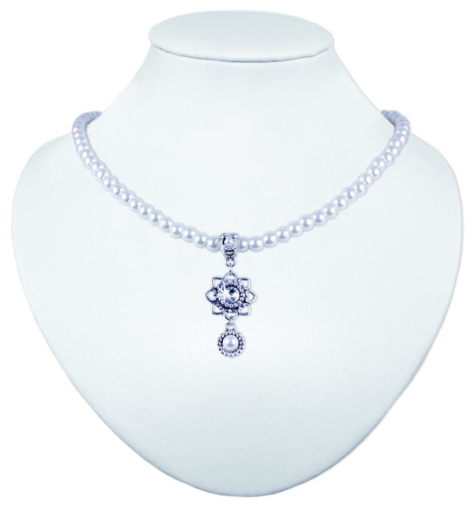 LUISIA® Perlenkette Halskette mit Anhänger Herzblüte günstig online kaufen