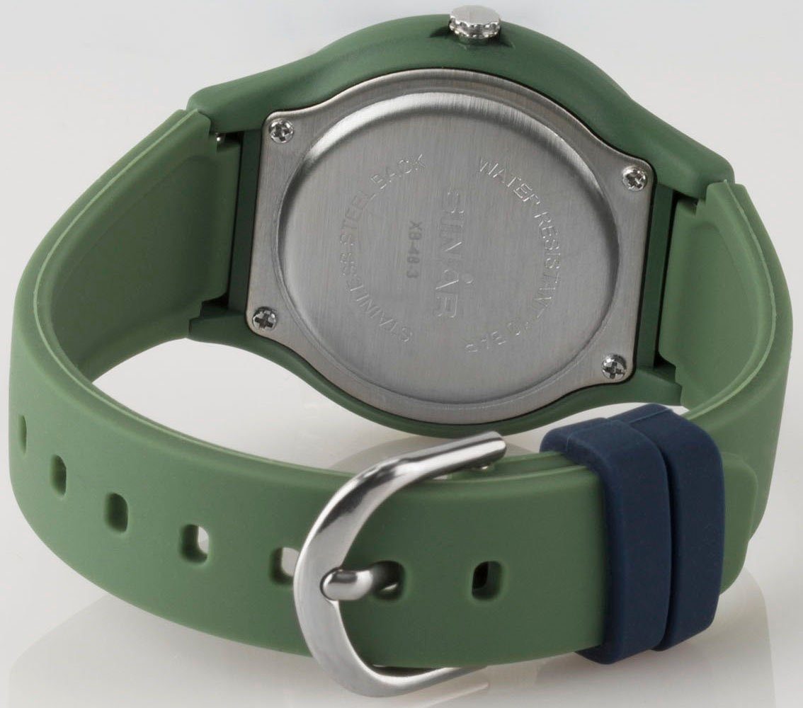 SINAR Quarzuhr XB-48-3, Armbanduhr, Damenuhr,Jugendliche, Silikonarmband, bis 10 bar wasserd.