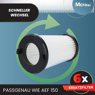 McFilter HEPA-Filter Filter 6x geeignet für AEG CX7-2 QX8 ERGORAPIDO, AEG Electrolux, Juno Zanker Zanussi 9001683755, passgenau, wie AEF150
