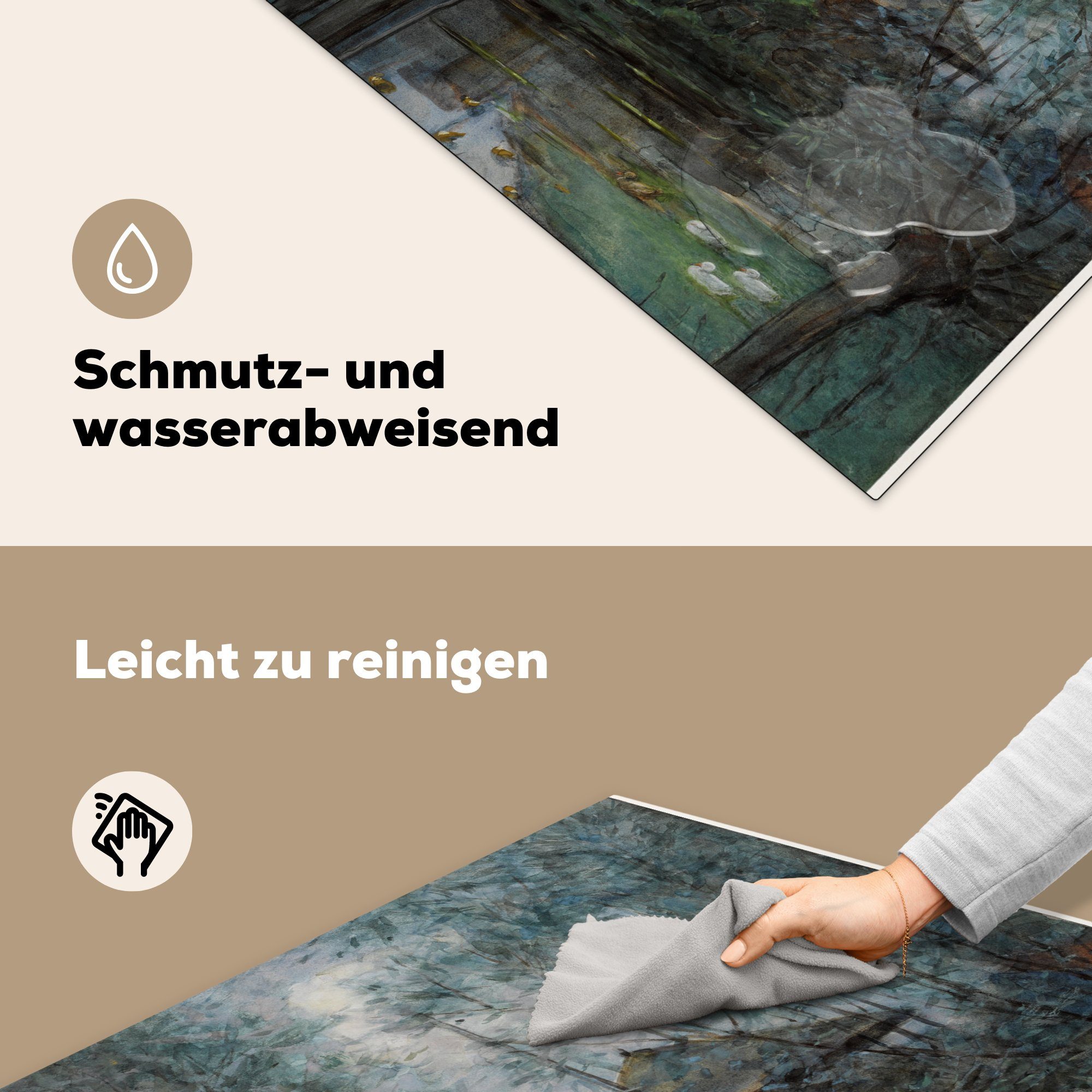 Ceranfeldabdeckung, MuchoWow für - cm, Piet Heuhaufen Vinyl, (1 küche Herdblende-/Abdeckplatte tlg), Arbeitsplatte Mondrian, 78x78