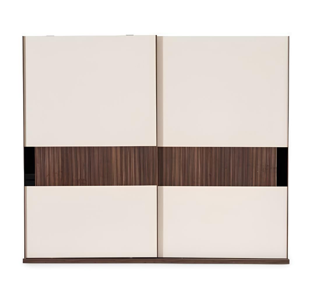 JVmoebel Kleiderschrank Luxus Kleiderschrank mit Schwebetüren Holz Beige Sofort (1-St) Made in Europa