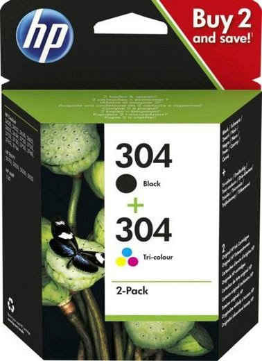 HP 304 Tintenpatrone (Spar-Set, original Druckerpatrone 304 schwarz/cyan/magenta/yellow / Instant Ink)