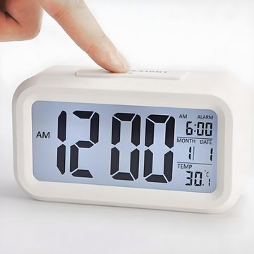 Retoo Wecker Wecker Digital Alarm Clock LED Zeit Temperatur Laut Kalender Schwarz Kleine Dimensionen, Versorgung mit den Batterien, LED-Display, ABS