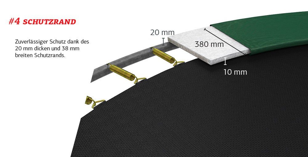 Berg Gartentrampolin rund 330 cm grau mit Sicherheitsnetz Comfort Favorit Regular