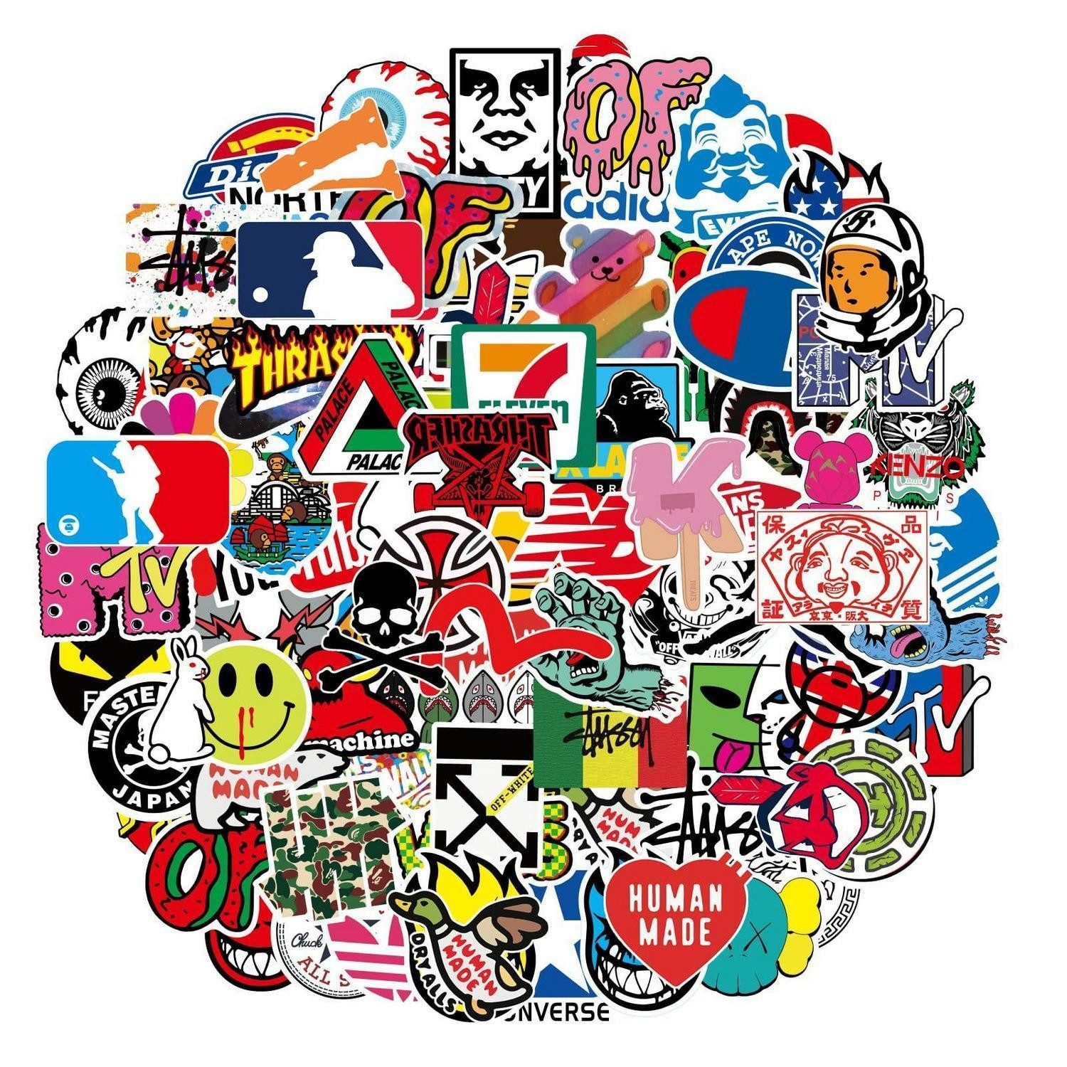 LuxusKollektion Laptop-Aufkleber Aufkleber Set 101 Teile wasserdicht Vinyl für Auto Motorrad Laptop