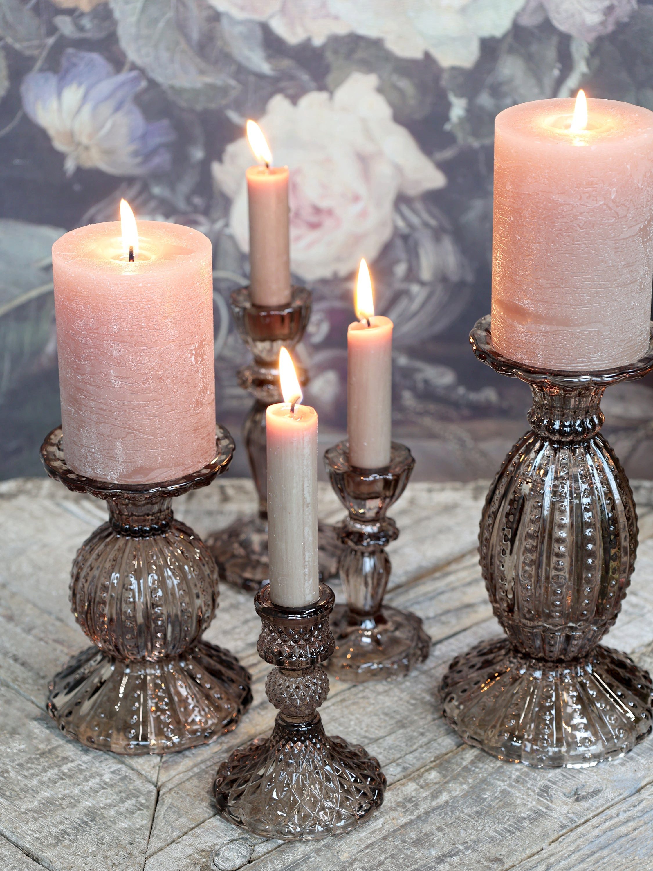 Chic Antique Kerzenständer Kerzenständer mit Perlkante – Chic Antique, Mokka