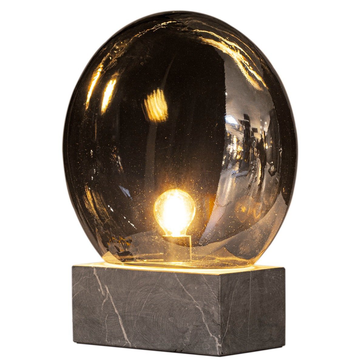 By Rydens Tischleuchte Glori, ohne Leuchtmittel, Rauchglasschirm