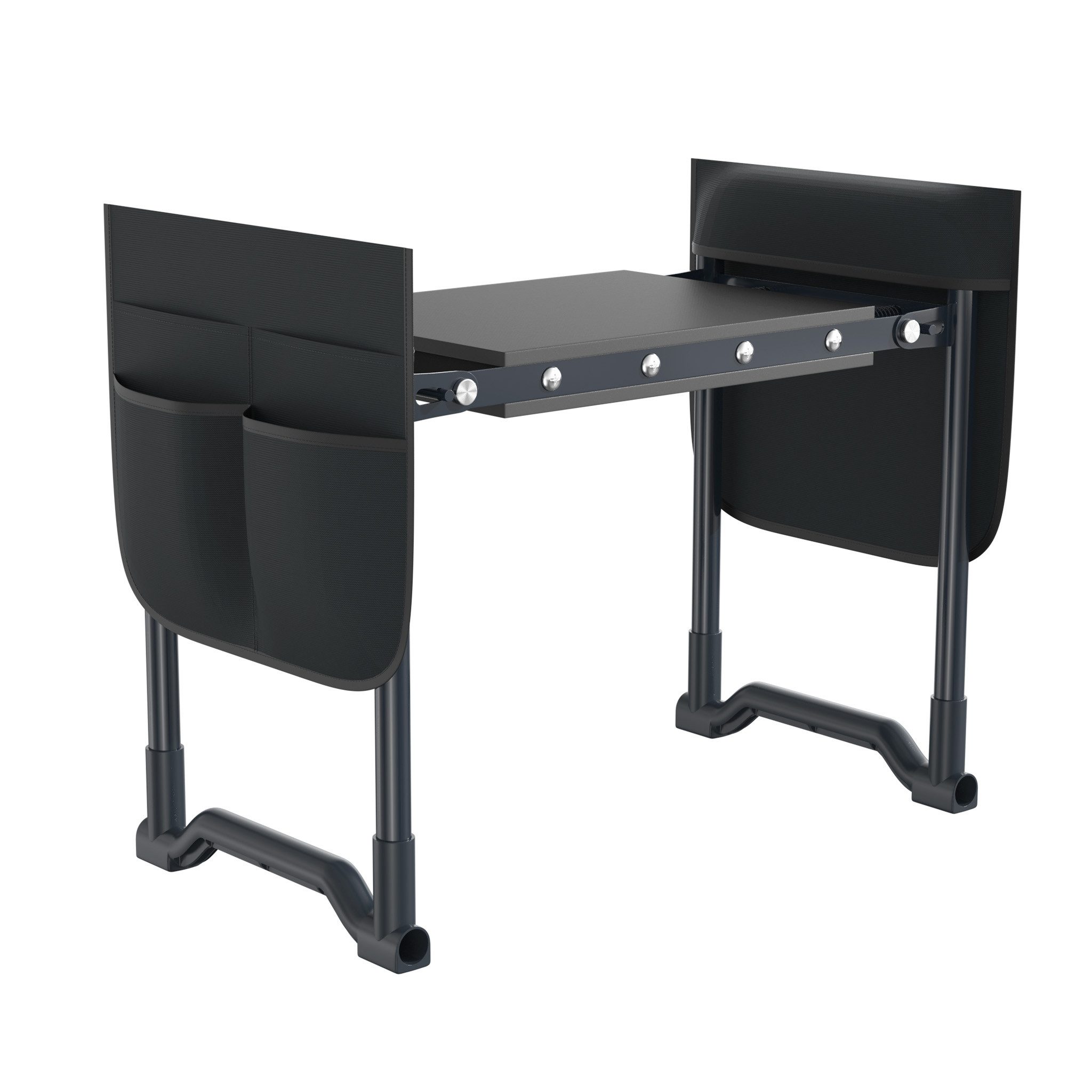 FIVMEN Kniebank Arbeitshocker mit Kniekissen Gartenarbeit Hocker Kniehilfe bis 150 kg, EVA-Schaumstoff Stahl mit Werkzeugtaschen Krallen, 58 x 28 x 49 cm