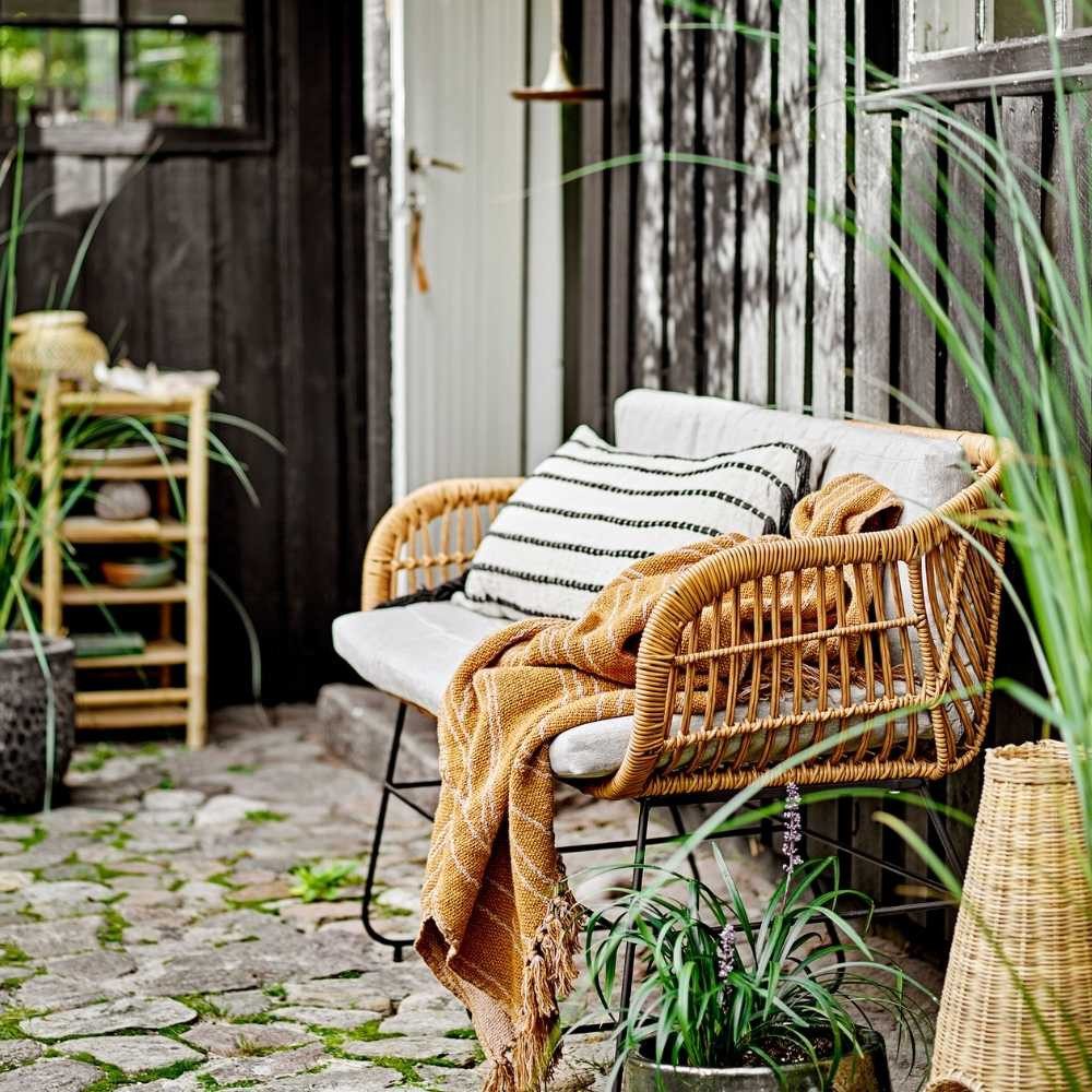 Wolldecke Bloomingville Decke GINNA Braun mit günstig online kaufen