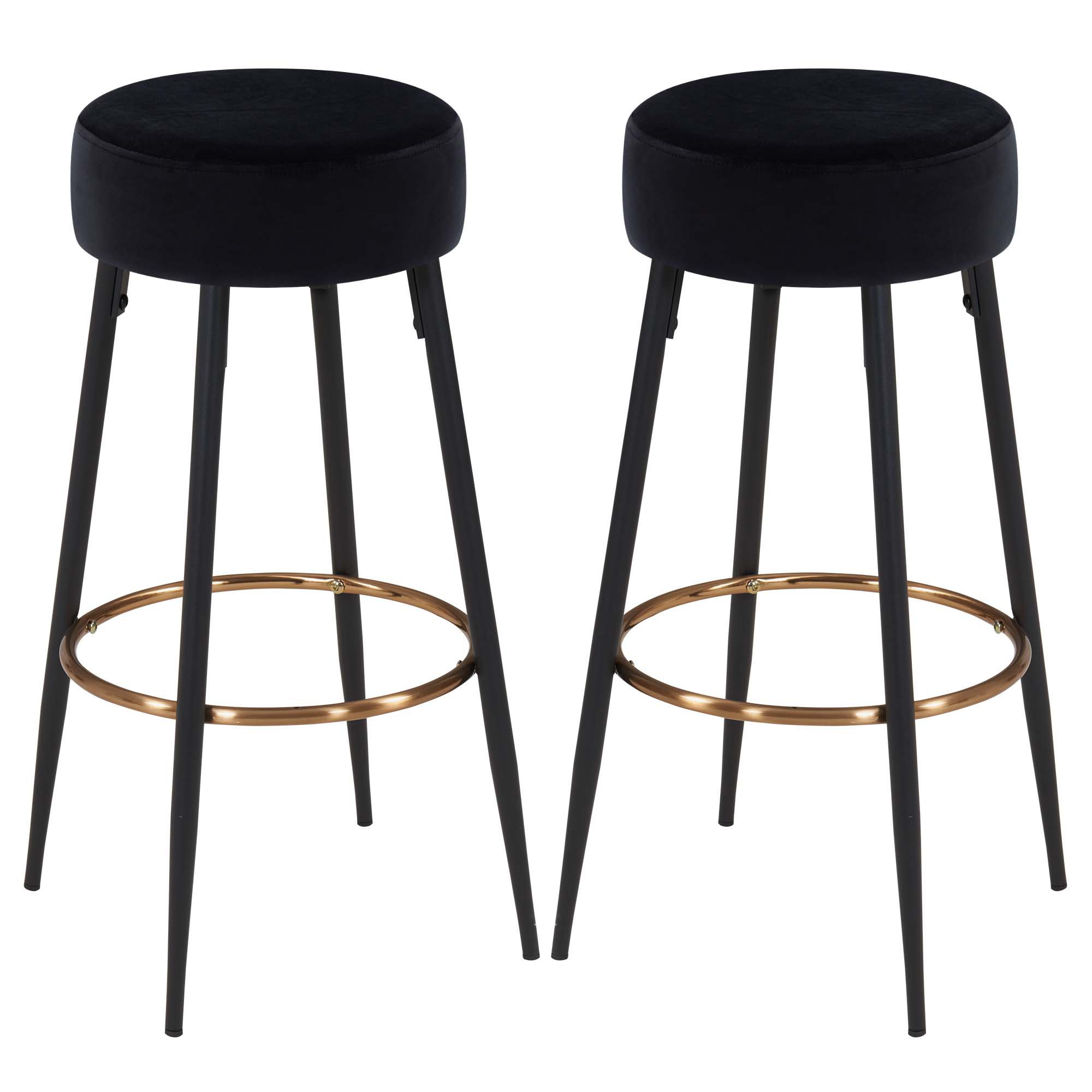 Duhome Barhocker (5168F), Barstühle 2er Set Runde Tresenhocker Samt Bistroh günstig online kaufen