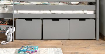 möbelando Bettschubkasten PINO, aus MDF in Grau mit 3 Schubladen. Abmessungen (BxHxT) 49,6x39,6x60 cm