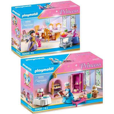 Playmobil® Spielbausteine 70451 70455 Princess 2er Set Schlosskonditorei + Speisesaal