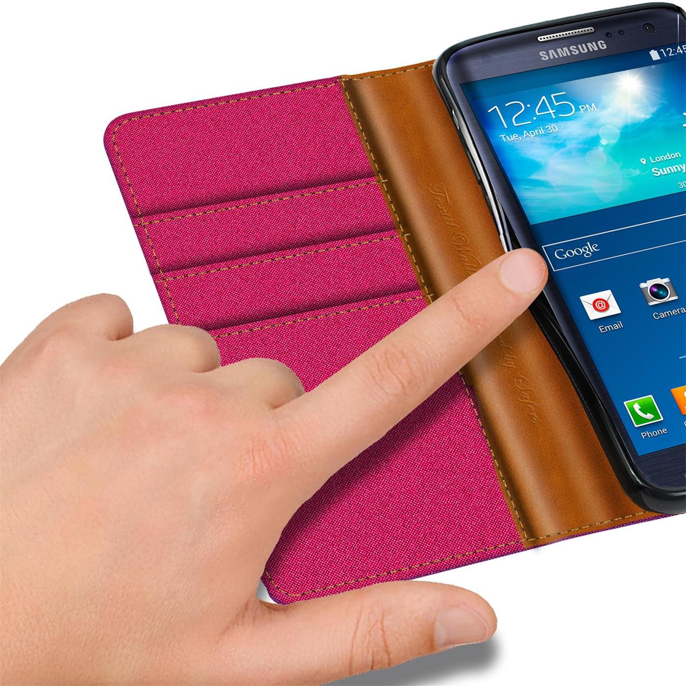 CoolGadget Handyhülle Flip Case Wallet Cover Book Tasche für Samsung Galaxy S3 Mini 4 Zoll, Handy Tasche mit Kartenfach Book Schutzhülle