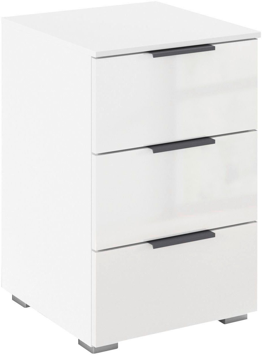 OTTO home Nachtkommode Nachttisch Nachtkonsole AGORDO in Dekor- oder Hochglanzfront (in zwei Griff-Farben, Breite 40 cm), mit 3 geräumigen Schubladen für viel Stauraum MADE IN GERMANY