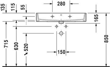 Duravit Einbauwaschbecken Duravit Waschtisch VERO AIR o ÜL m HLB 8