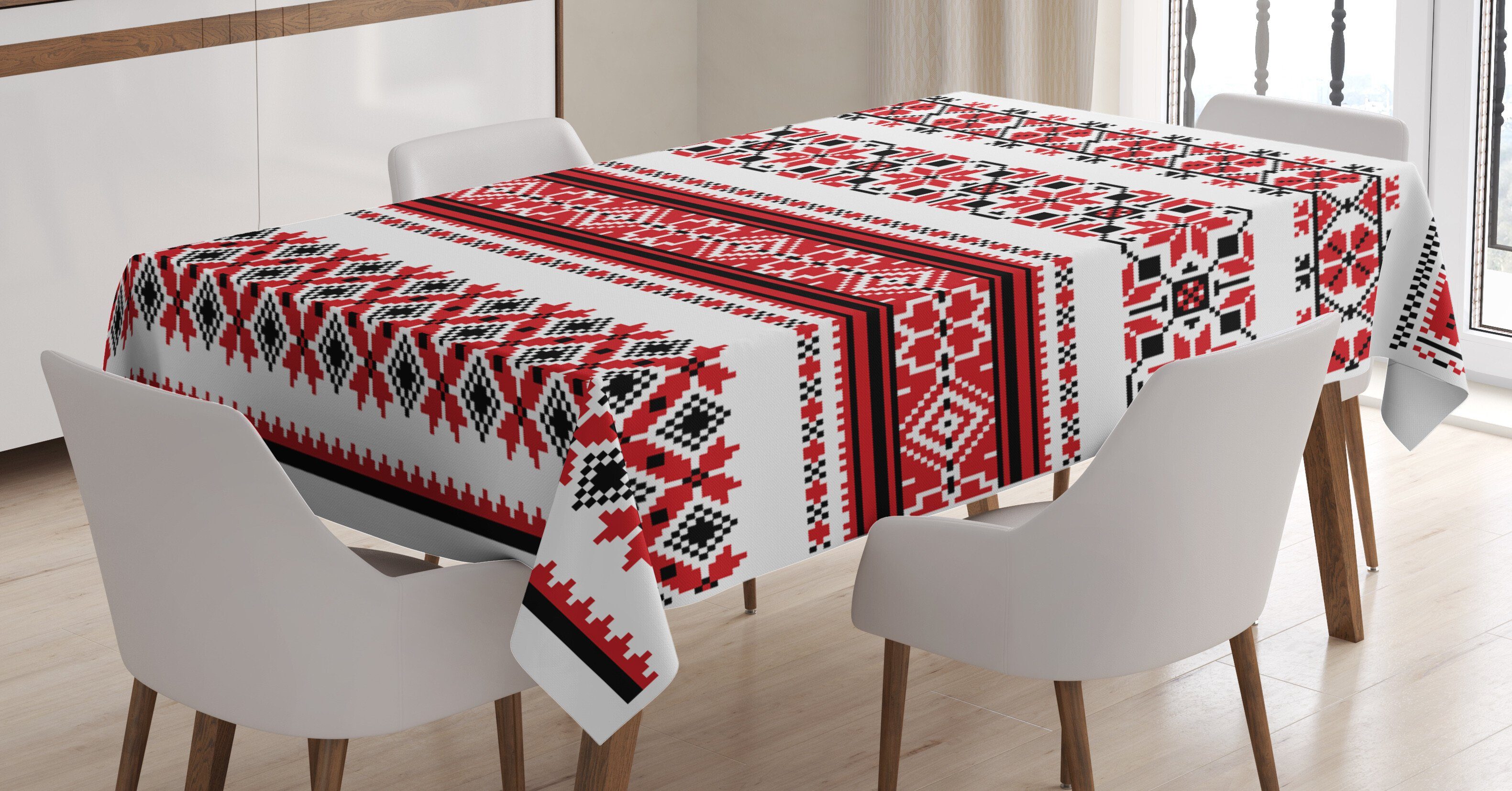 Tischdecke Für rot Farben, Außen Abakuhaus Farbfest geeignet Klare Ukrainisch den Bereich Waschbar Akzente