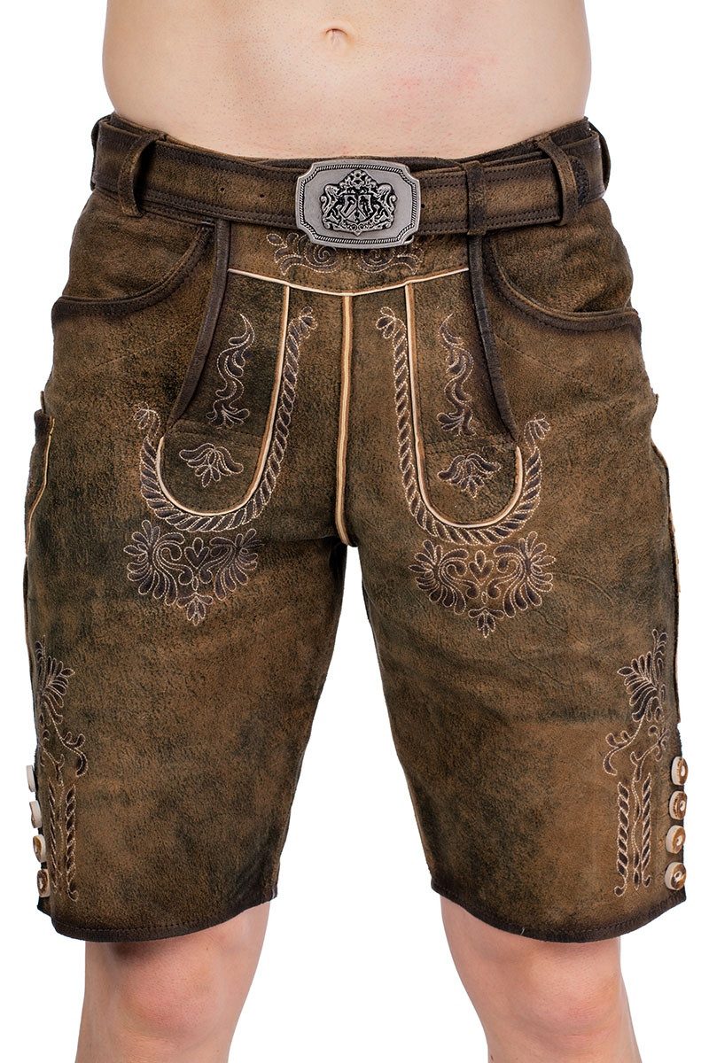 Hammerschmid Trachtenlederhose Lederhose Herren kurz - PARSDORF - antik braun