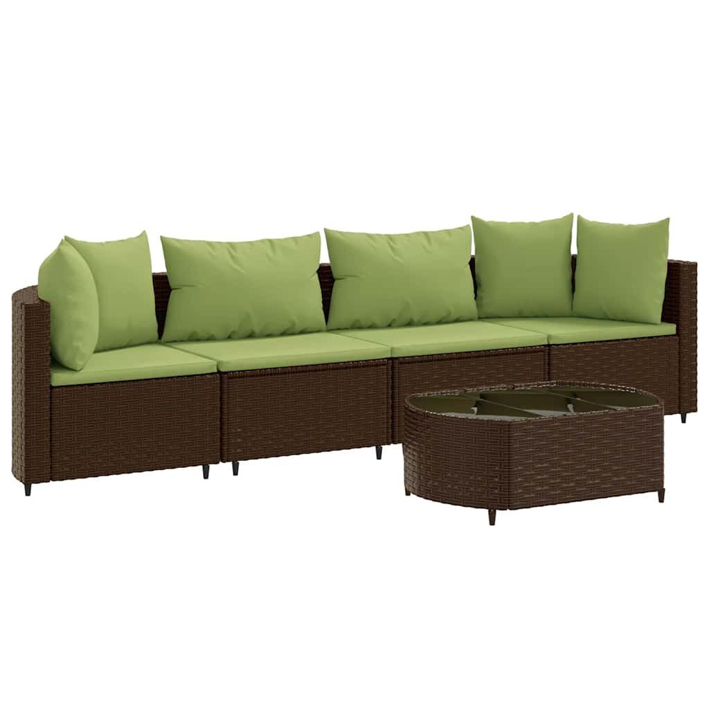 vidaXL Gartenlounge-Set 5-tlg. Garten-Sofagarnitur mit Kissen günstig online kaufen