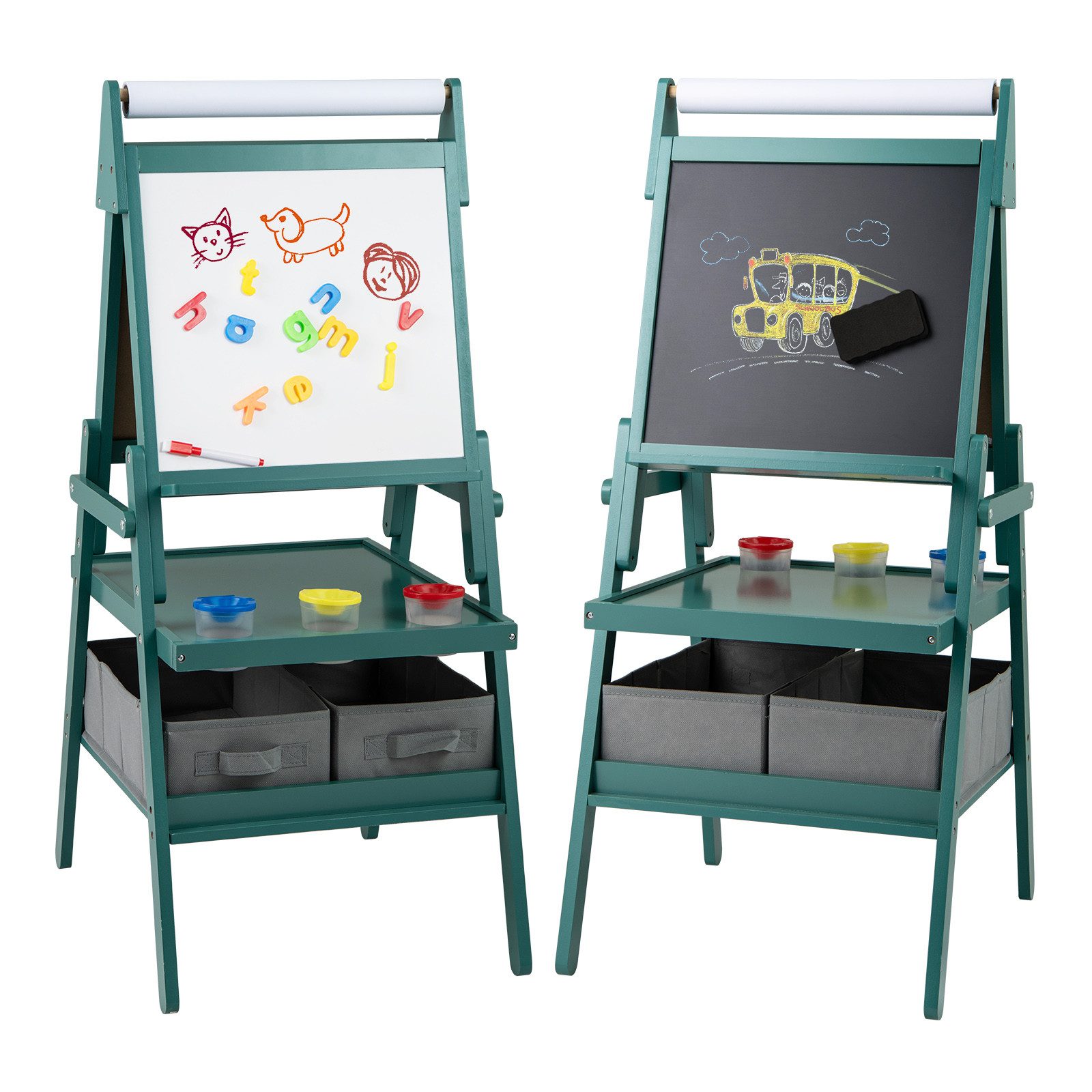 COSTWAY Standtafel, 3 in 1 Kinder magnetisch Kreidetafel doppelseitig günstig online kaufen