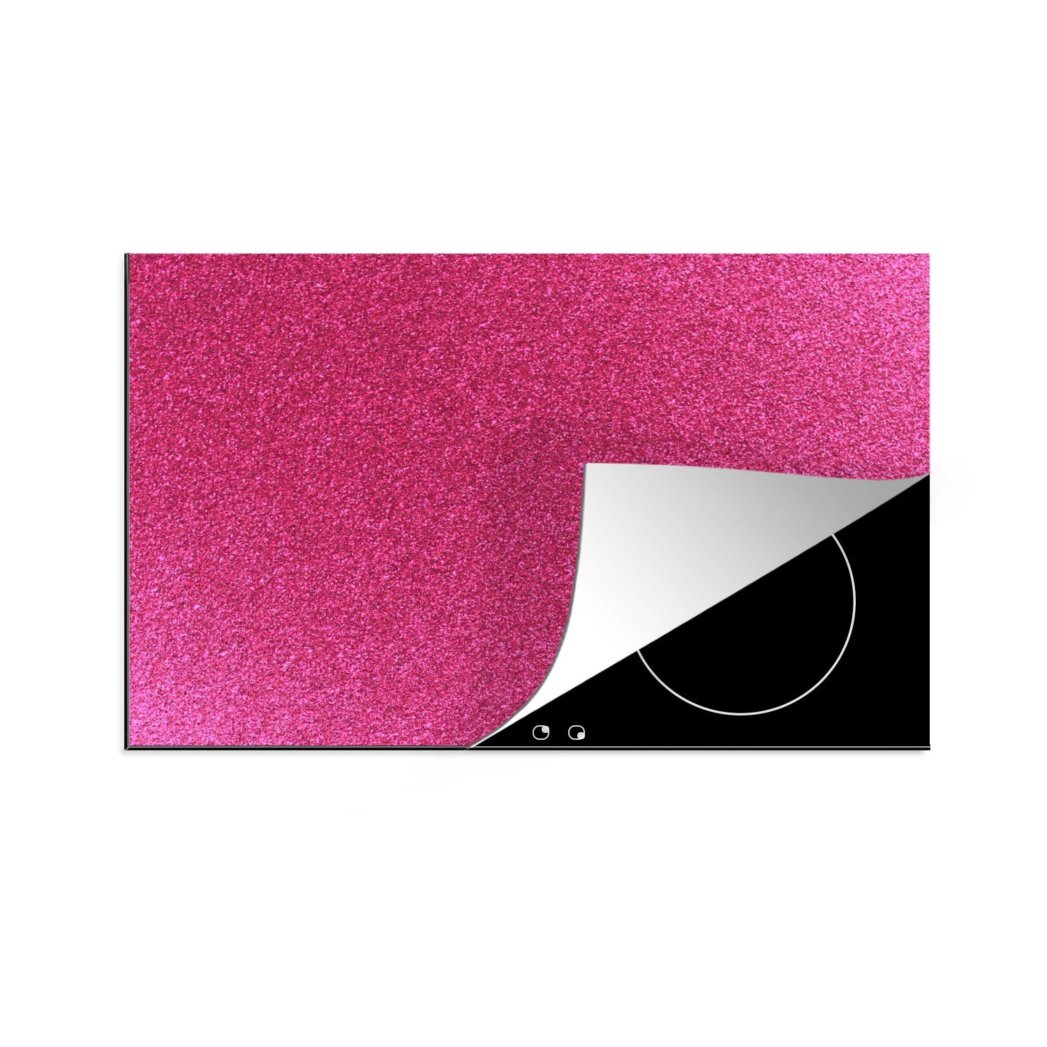 MuchoWow Herdblende-/Abdeckplatte Rosa - Abstrakt - Design, Vinyl, (1 tlg), 81x52 cm, Induktionskochfeld Schutz für die küche, Ceranfeldabdeckung