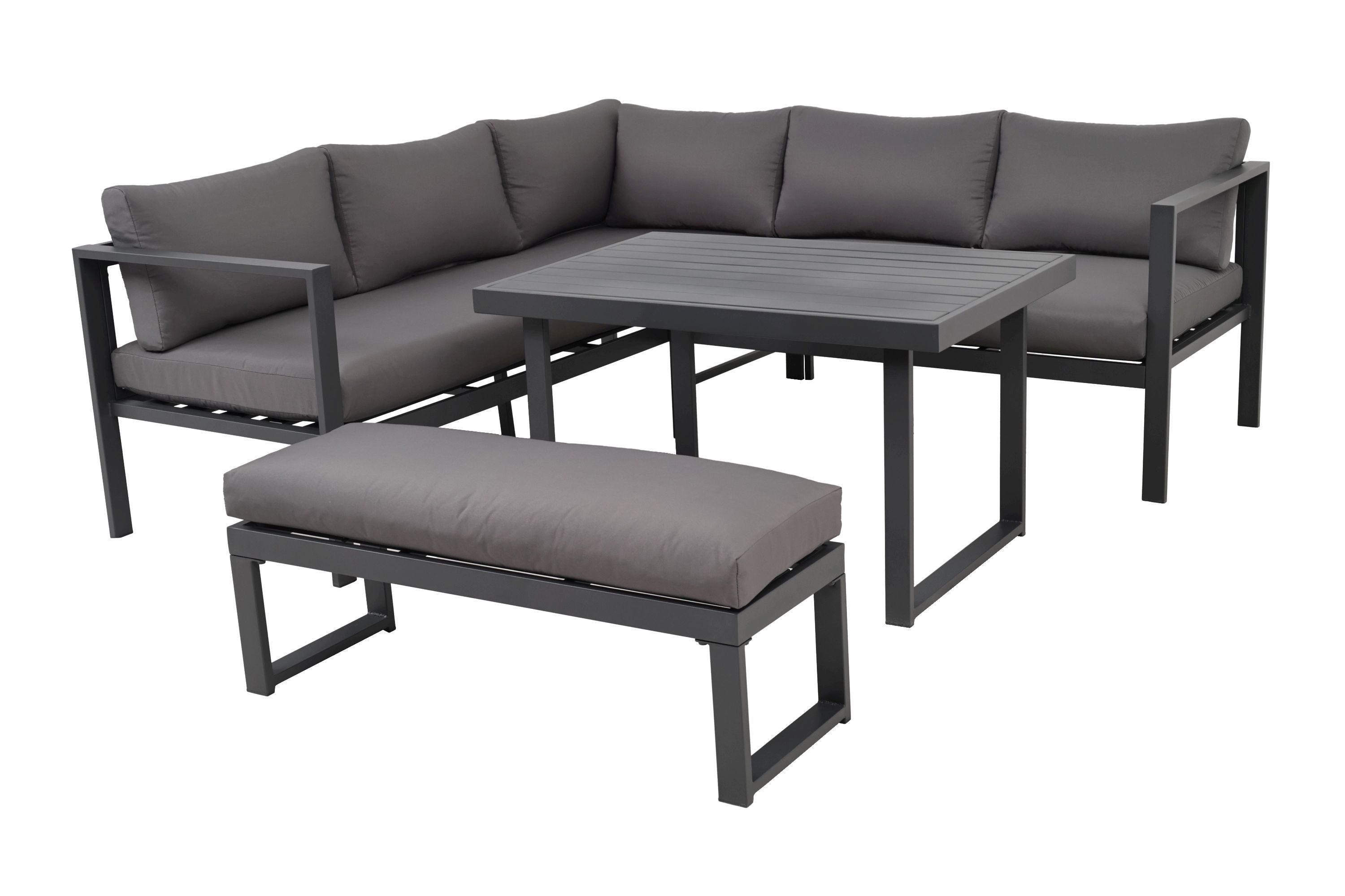 casa NOVA Gartenlounge-Set casa NOVA Lounge-Set GAMBARA BHT 190x65x127 cm grau Gartenset
