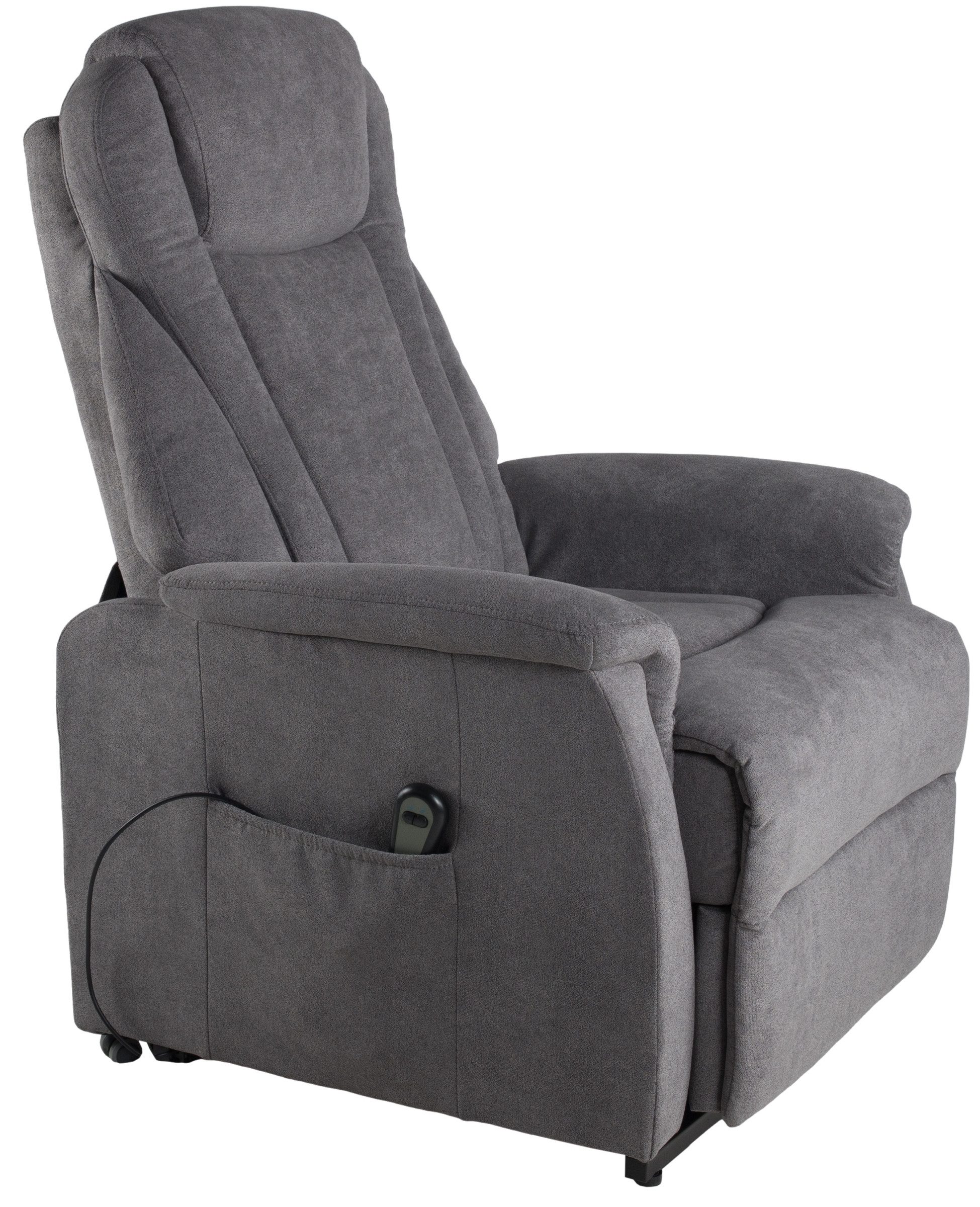 Duo Collection TV-Sessel Toronto, bis 150kg, ellektrisch, grau, Webstoff - 76x82x93cm (BxHxT)