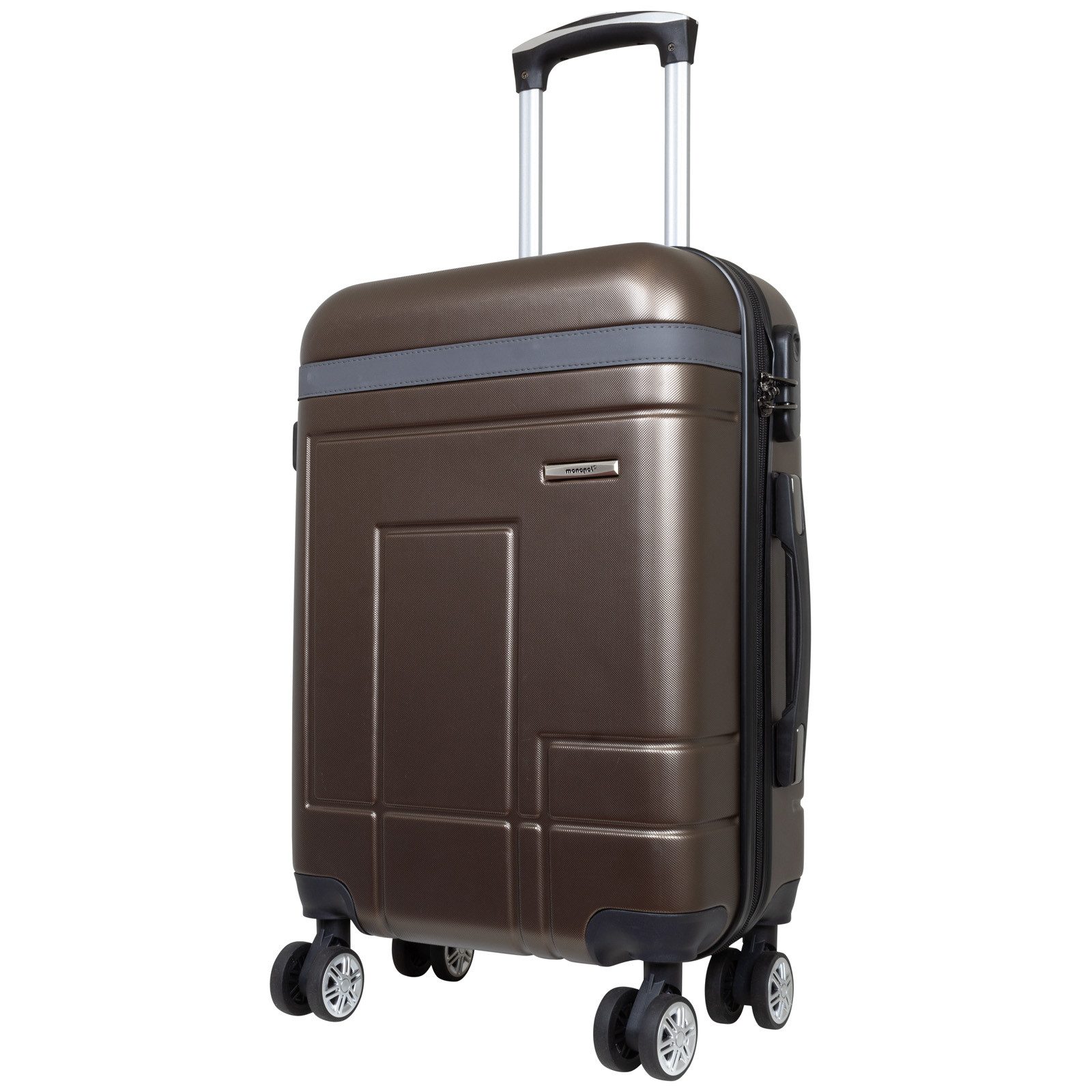Trendyshop365 Hartschalen-Trolley Genf, 4 Farben, 3 Größen, Reisekoffer mit, 4 Rollen, Zwillingsrollen, Zahlenschloss, robust und leicht