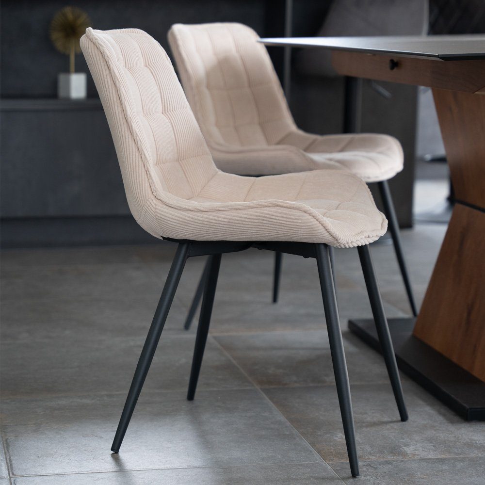 HOME DELUXE Esszimmerstuhl Polsterstuhl 2er - 8er Set IKALO (6 St), Gestell günstig online kaufen