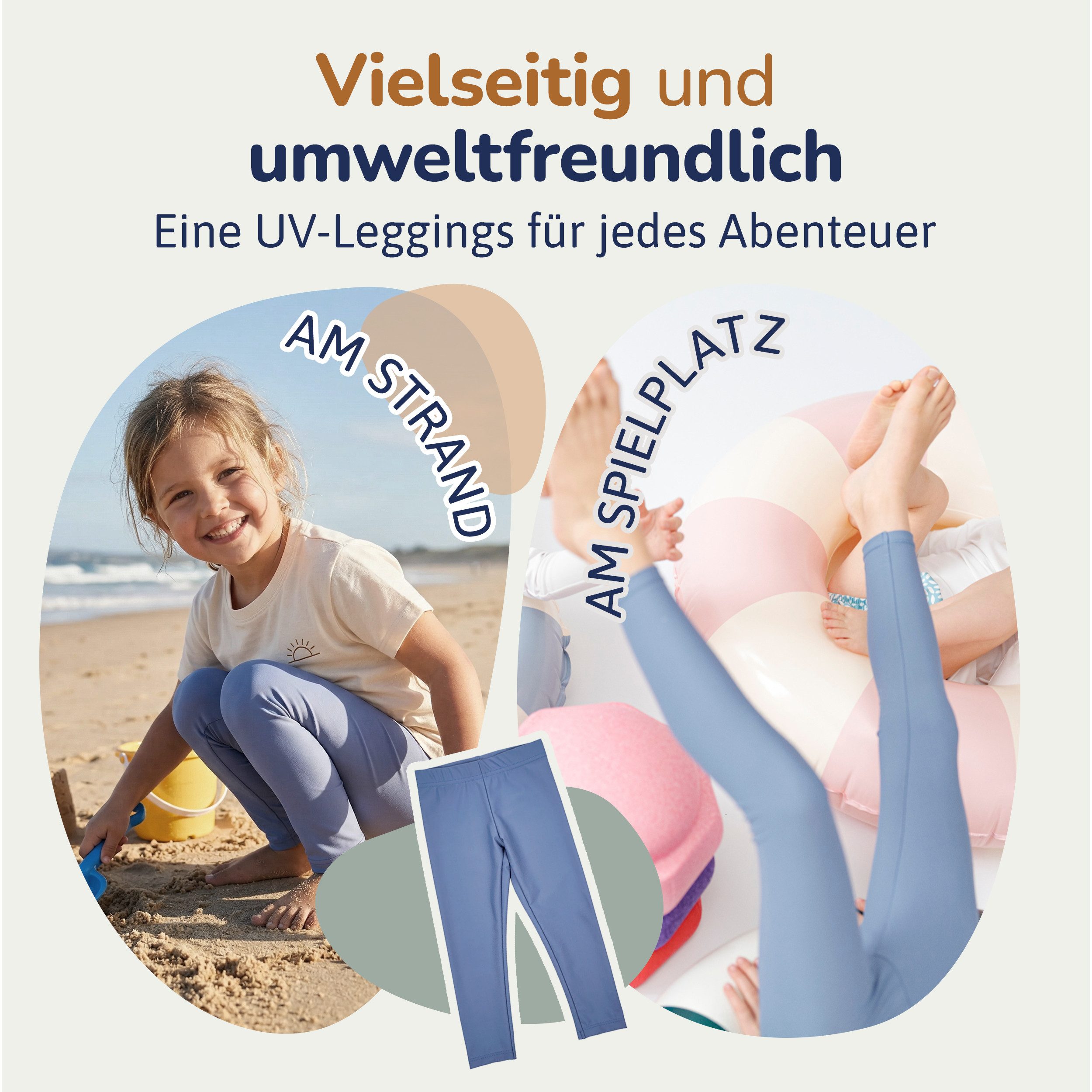 Hinzling Schwimmleggings UV Leggings Kinder – UV-Schutz UPF 60 – UV Hose Baby schnell trocknend – Bild 3 von 5
