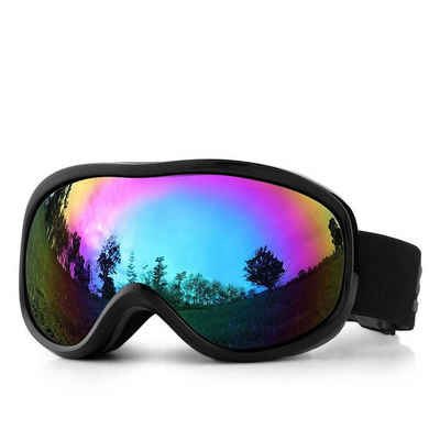 FIDDY Skibrille OTG Schutzbrille für den Schnee, Unisex, Anti-Beschlag Skibrille, (1-St., Einstellbajonett), Doppelschichtiger Antibeschlag, großes Sichtfeld, Schwammpuffer