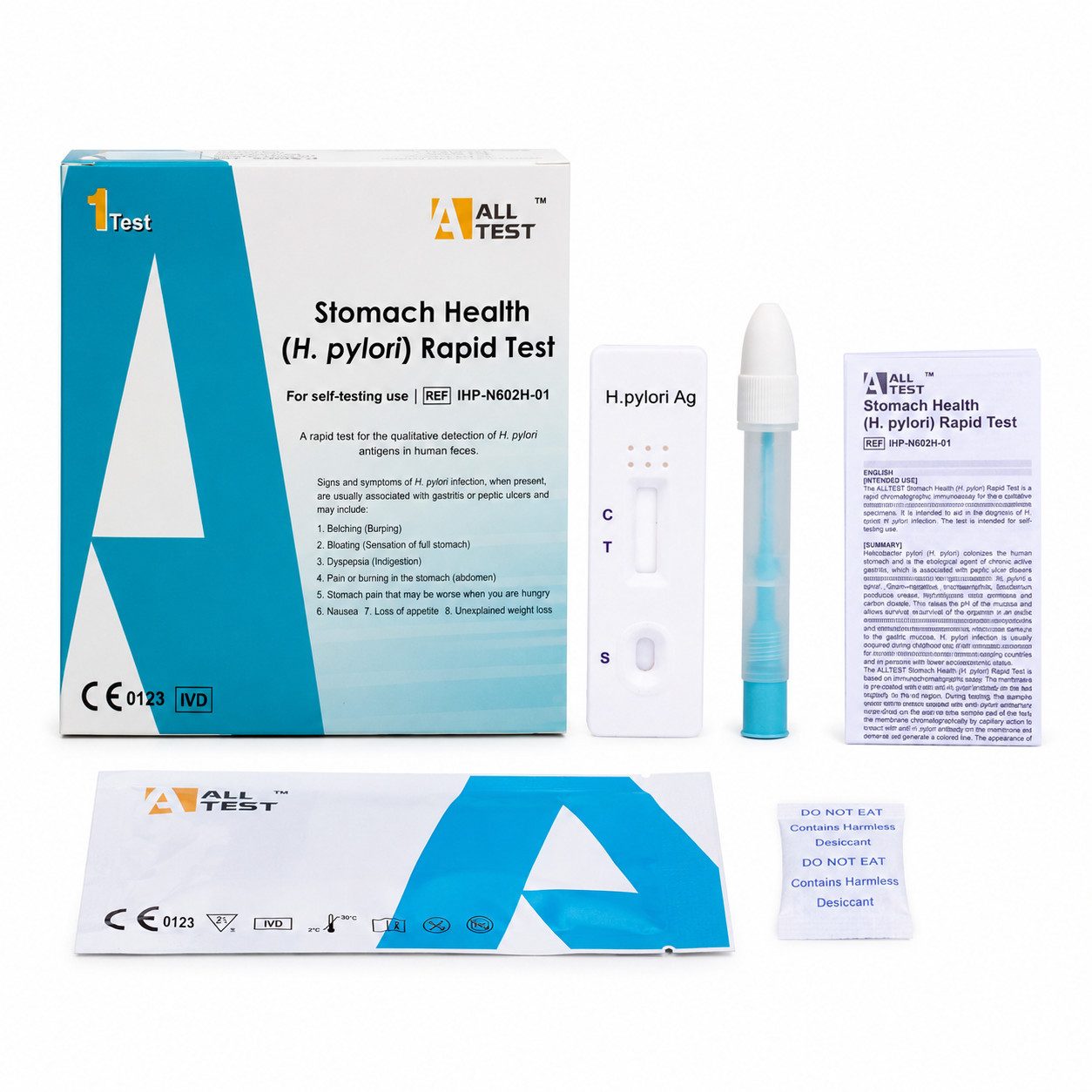 HANGZHOU ALLTEST BIOTECH CO.,LTD Influenza-Schnelltest ALLTEST H. pylori Antigen Selbsttest – Stuhl-Schnelltest, 1 Test, 1 Messparameter, Testset, 1-tlg., 1-teiliges Testset, H. pylori Selbsttest, einfache Anwendung, kein Laborversand nötig