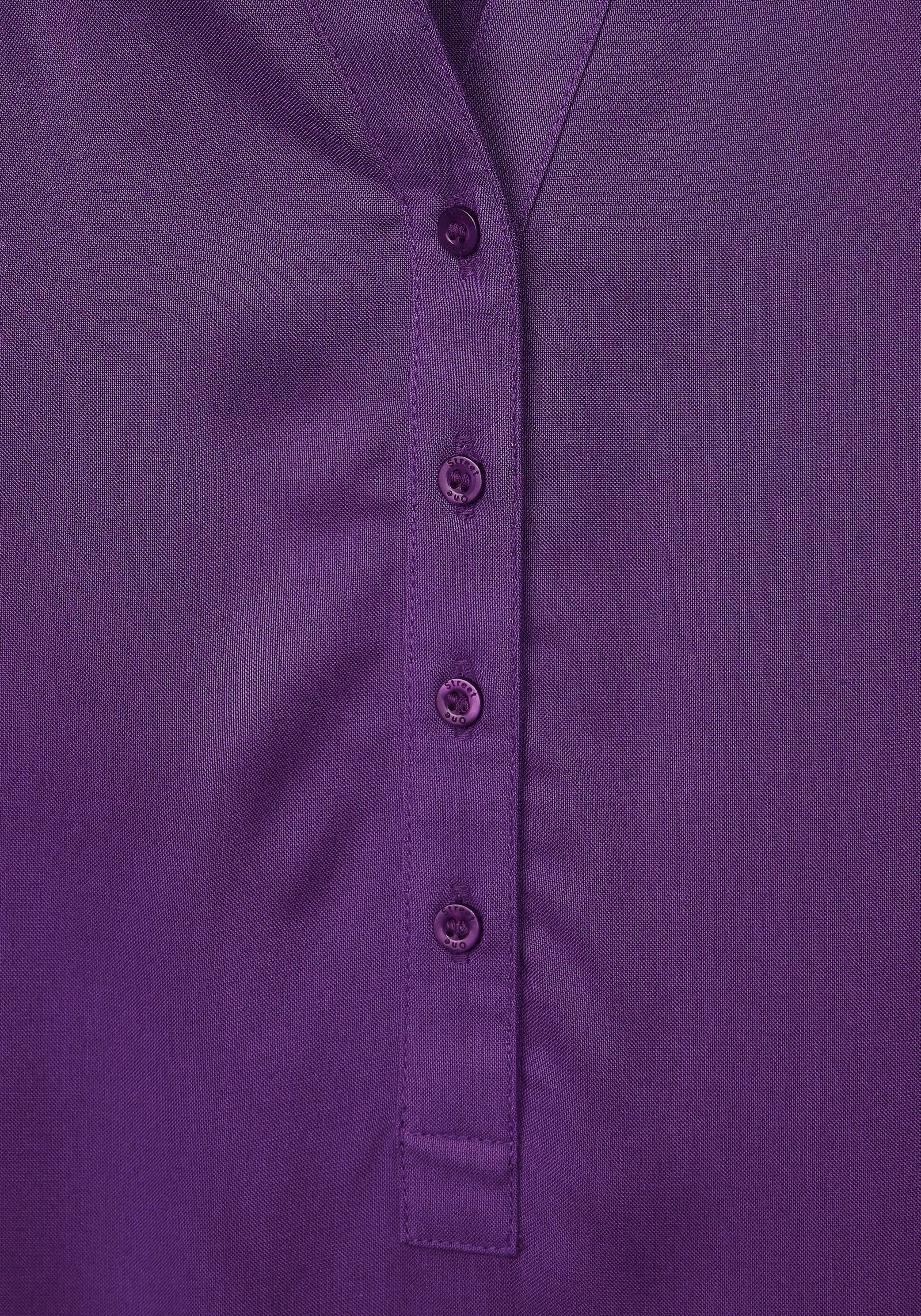 STREET ONE lilac Bamika Shirtbluse Seitenschlitzen mit pure deep Style