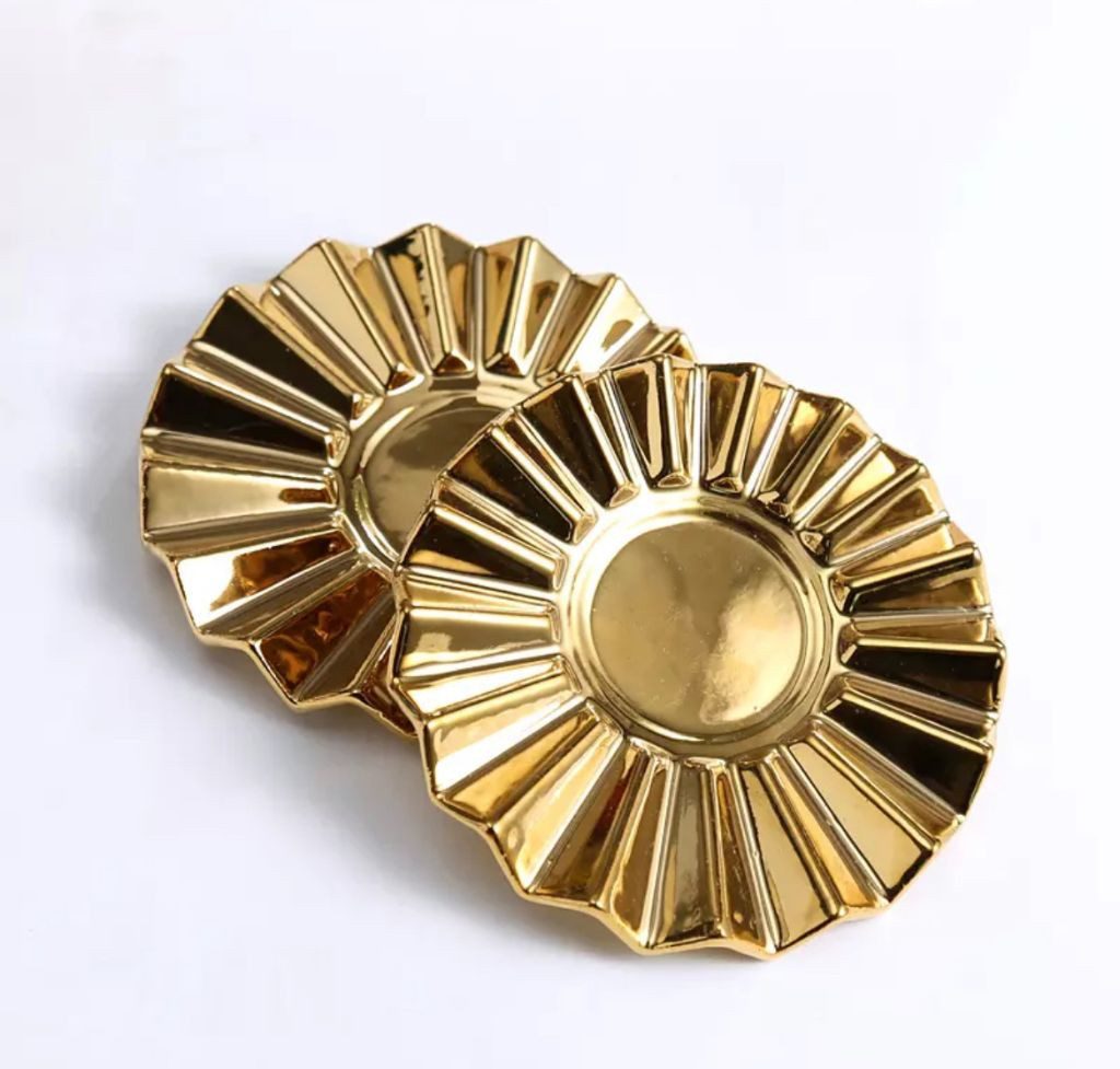 Cinar Kaffeeservice Luxus Gold Espressotassen 12 TLG für 6 Personen Tassen + Untertassen, 6 Personen, Kaffeeservice für 6 Personen