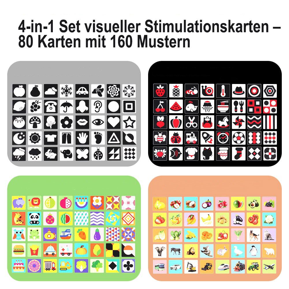 CLTYQ Lernspielzeug Sensory Toys Karten,20 Schwarz & Weiße Lernkarten für Kinder Kontrast (14.3x14.3cm), Montessori Kontrast-Karten,isuelle Stimulation Lernen A – Bild 3 von 5
