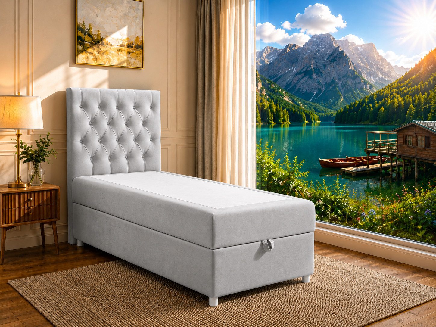 Best for Home Boxspringbett Trinity K-14 Boxspringbett mit Bettkasten & Bonnell-Federkern (Einzelbett, Polsterbett gepolstertes Kopfteil, Jugendbett, Kinderbett, 3-St., 70x200 80x200 90x200 100x200 cm), Handwerksqualität, TOP Preis-Leistungs-Verhältnis