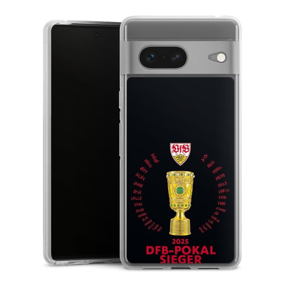 DeinDesign Handyhülle VfB Stuttgart Pokal Offizielles Lizenzprodukt, Google Pixel 7 Silikon Hülle Bumper Case Handy Schutzhülle