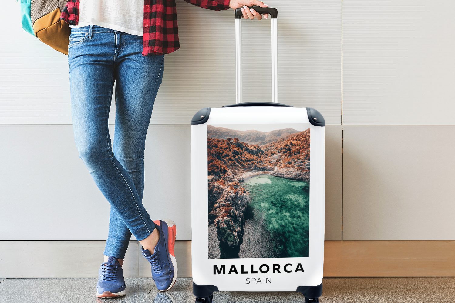 Trolley, rollen, Mallorca MuchoWow 4 mit Handgepäckkoffer Reisetasche - Ferien, Spanien Rollen, Handgepäck - Reisekoffer für Berge,