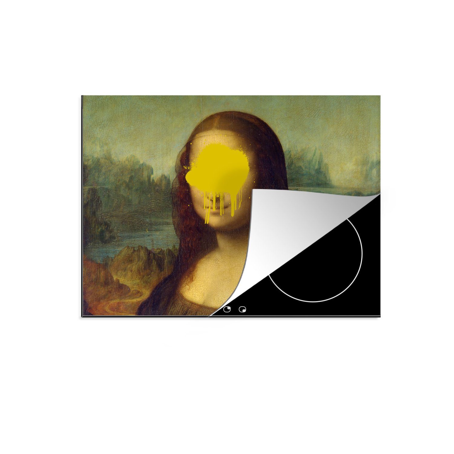 MuchoWow Herdblende-/Abdeckplatte Mona Lisa - Leonardo da Vinci - Gemälde, Vinyl, (1 tlg), 71x52 cm, Induktionskochfeld Schutz für die küche, Ceranfeldabdeckung