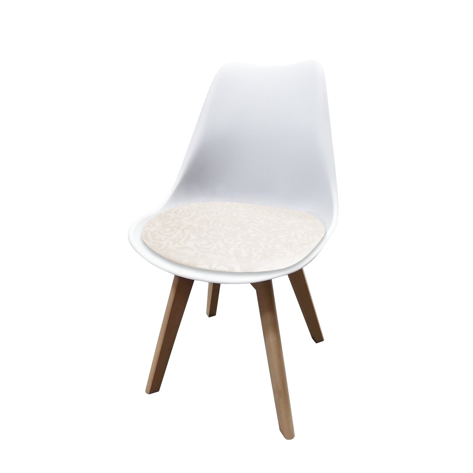 HTI-Living Esszimmerstuhl Stuhl Atlanta PU Muster (Einzelstuhl, 1 St), Esszimmerstuhl Kunstleder Weiß, Creme