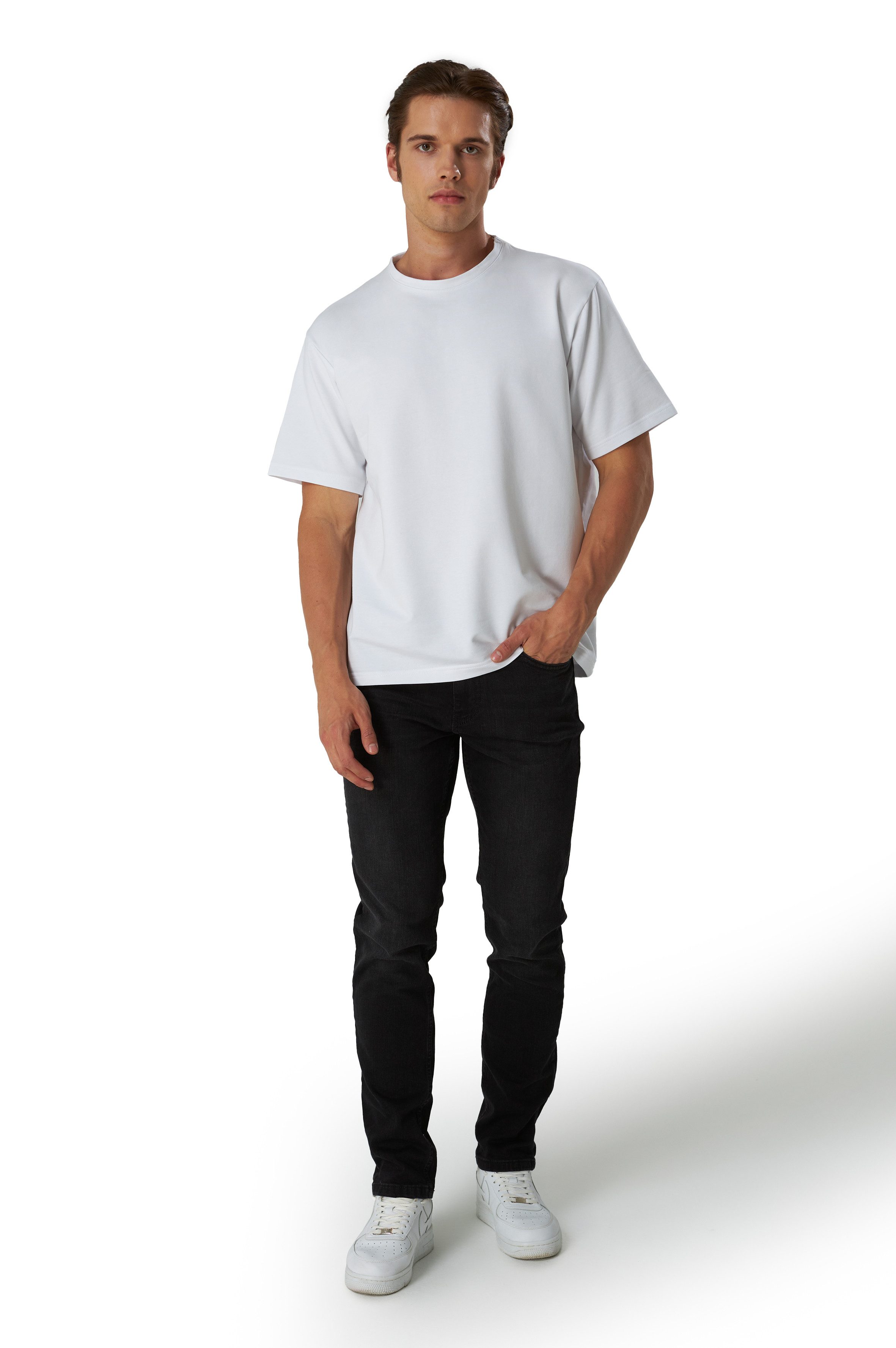 BLACKROCK T-Shirt Herren, Baumwolle Kurzarm Shirt Rundhals, Basic