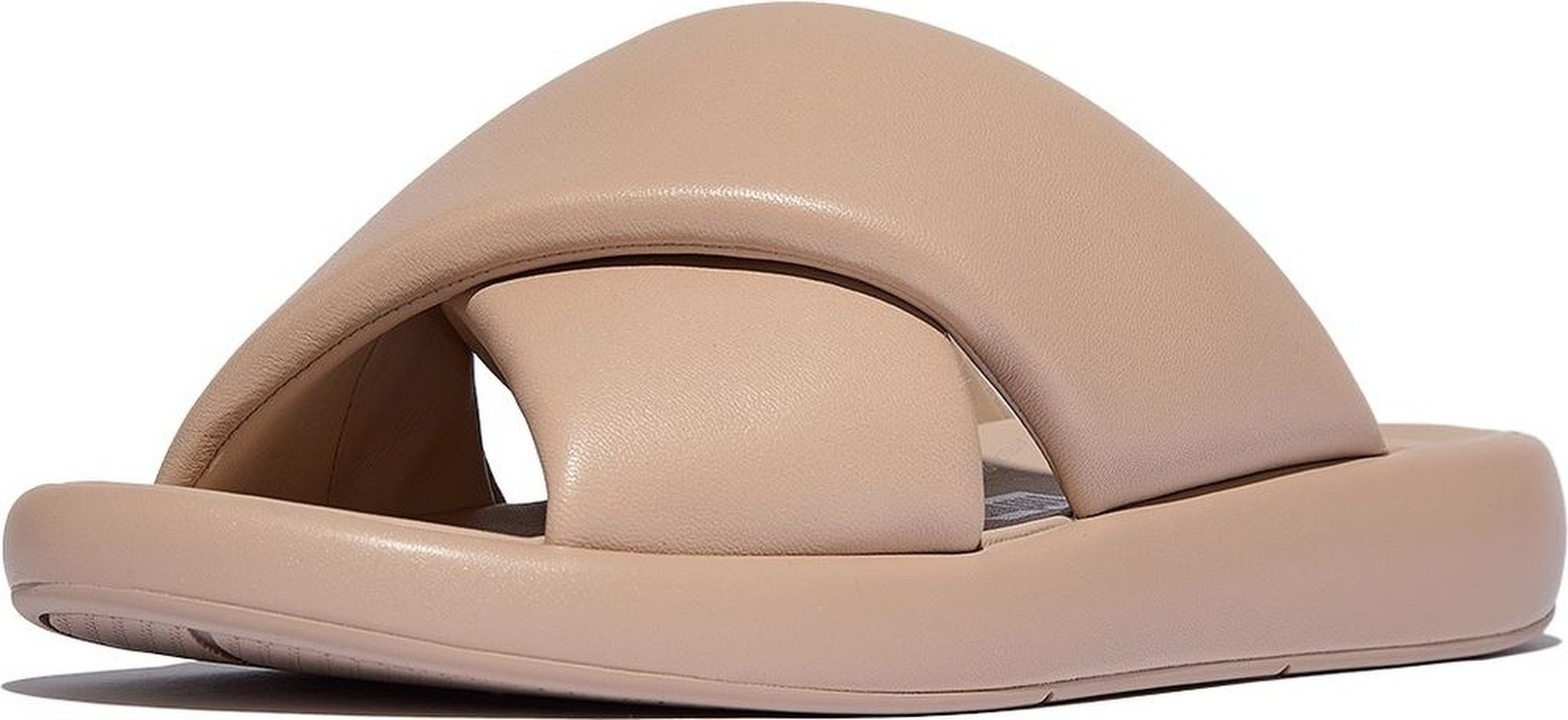 Fitflop Iqushion D-Luxe Padded Leather Cross Slides Sandale